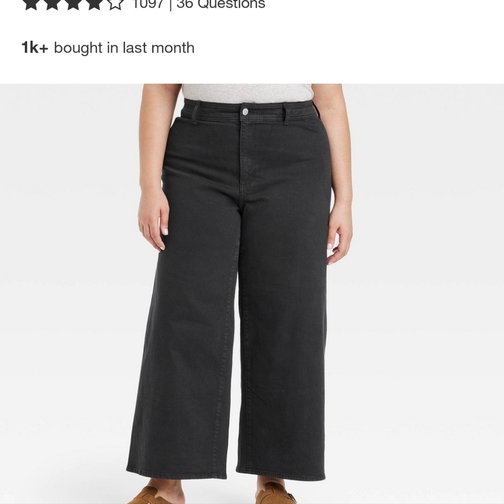 Universal Thread Charcoal Sailor Wide-Leg Jeans